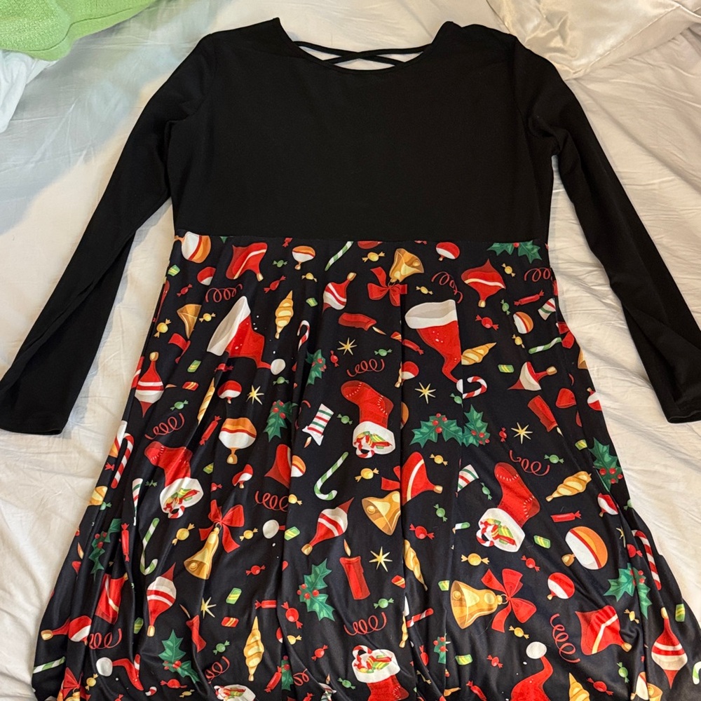 Festive Black and Red Holiday Dress